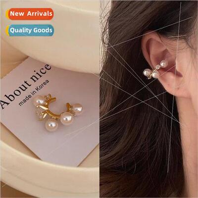 Flash diamond pearl ear clip whout ear hole female niche ear