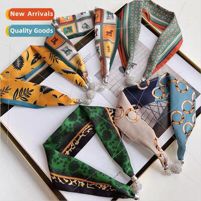 Korea  small neck scarf magnetic clasp female scarf necklace