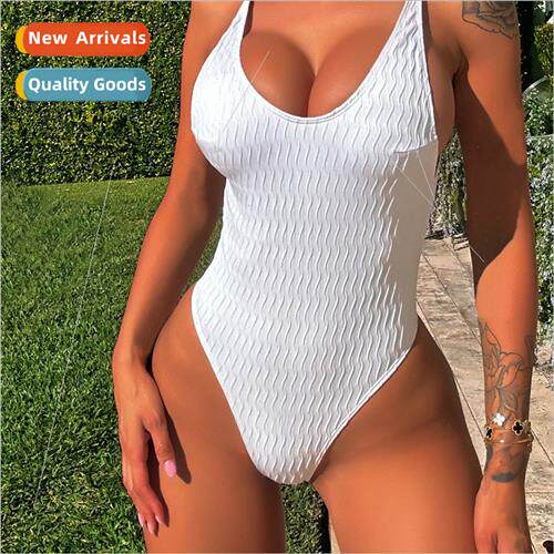 2023 Outer ngle Womens Solid Color One-piece Swimsu Sexy Bik