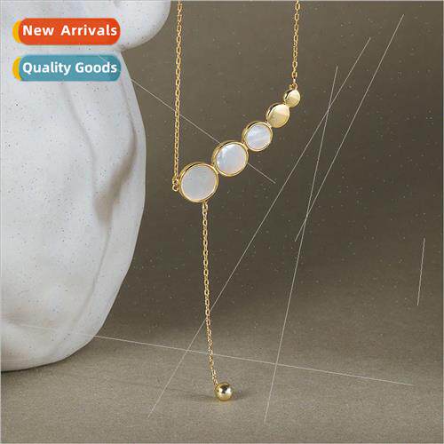 Necklace 925 silver ins cold wind simple tassel circle niche