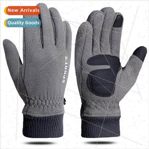 Rocker fleece gloves mens fall and winter padded and thicken
