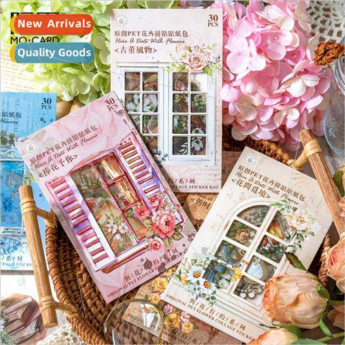 Have a date wh flowers wh PET whe ink sticker pack light ret