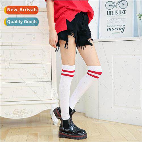 50cm two-bar cotton stockings womens knee-high two-bar high