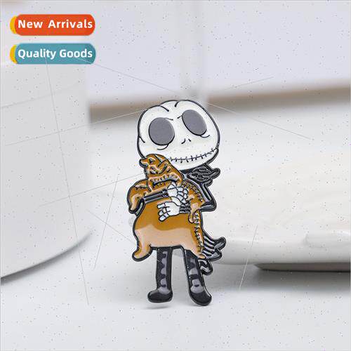 2022 new creative personalized oil drop brooch skull  zinc a
