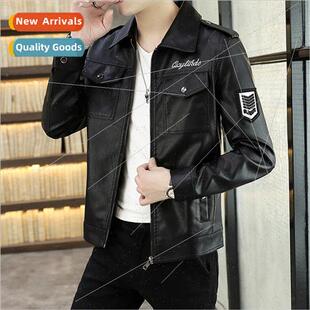 Korea jacket biker flight new winter fall leather Men