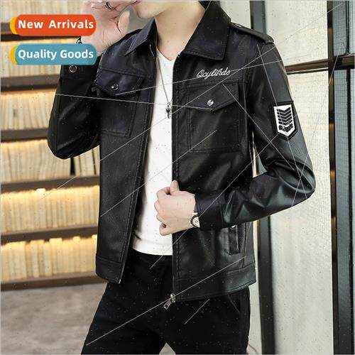 Men leather jacket fall winter new Korea  nd flight biker pa