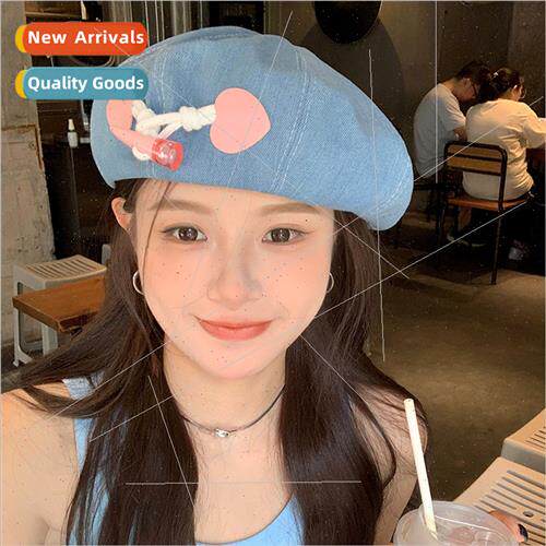 Cowboy beret female summer new Korea  sweet show face small
