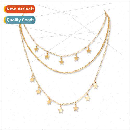 Europe Hundred Necklaces Women che Collar Chain Pentagram Ta