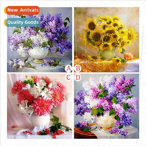 New full diamond rose flowers diamond painting living room p