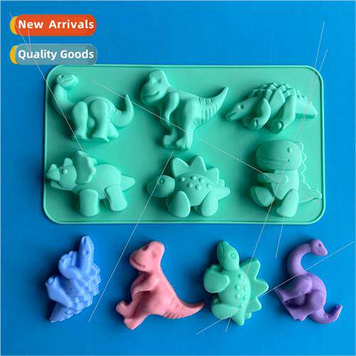 6 Dinosaurs 341 Chocolate licone Mold Candy Dessert Ice Bloc