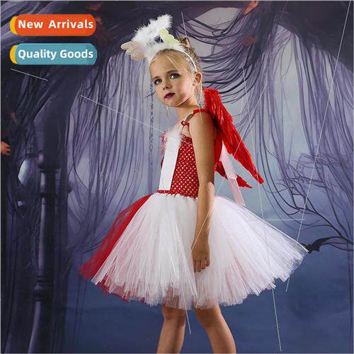 Europe Girls Halloween Costumes Bunny Rabb Dress Half Angel
