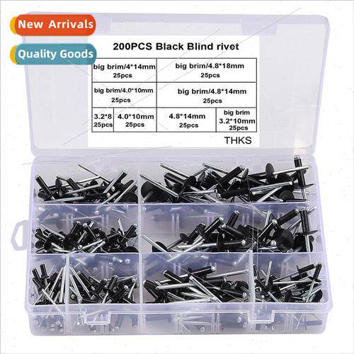 200pcs Black Aluminum Blind Rivets Decorative Rivet Aluminum
