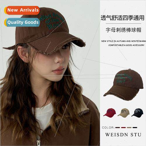 Female sun hat baseball cap sunscreen show face small washed