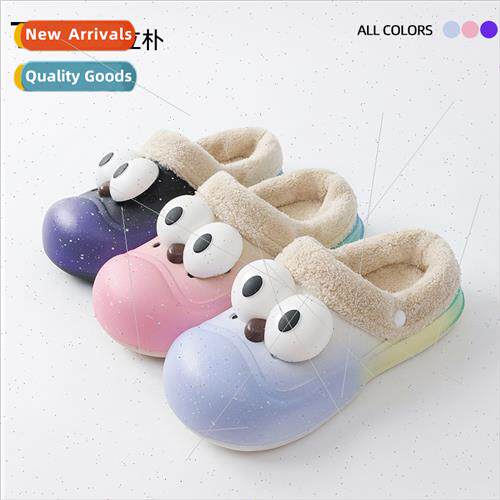 Fashion cotton drag hole shoes female 2023 fall winter new b