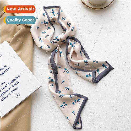 2022 Korea  small fresh fashion long silk scarf women hair t