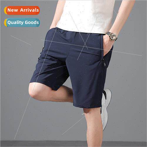 Ice silk shorts men five-minute pants new 2023 summer elasti