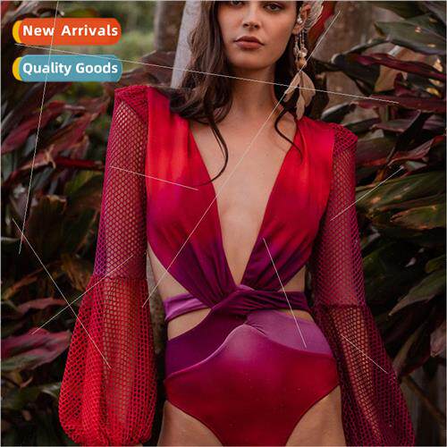 New Europe swimsu ladies gradient print sexy one-piece swims