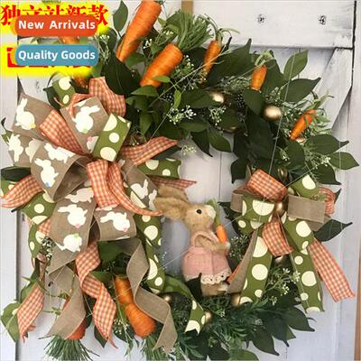 2022 Easter decorative wreath radish rabb colorful eggs webb