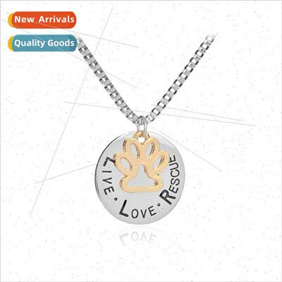 jewelry fashion pet dog paw necklace love&Rescue personalize