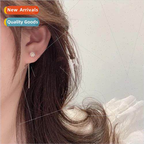 Koreasimple pearl ball ear wire long tassel earrings 2022 ne