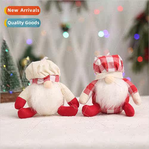 New cartoon sting fabric plush Santa Claus doll wh feet hote