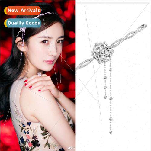 2018 new Yang Mi rose hair bands super fairy flowers drill c