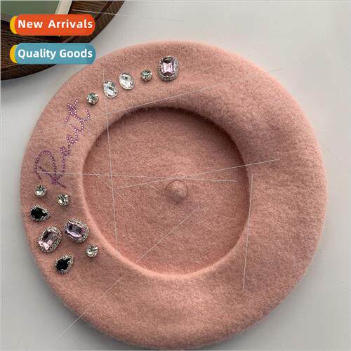 Autumn winter new big head round Korea  sweet painter hat ha