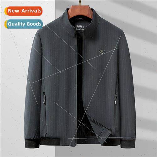 Spring Autumn Men Jacket Business Casual Standing Collar Jac