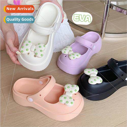 Cute Sweet Polka Dot Bow Summer Baotou Beach Shoes Outdoor C