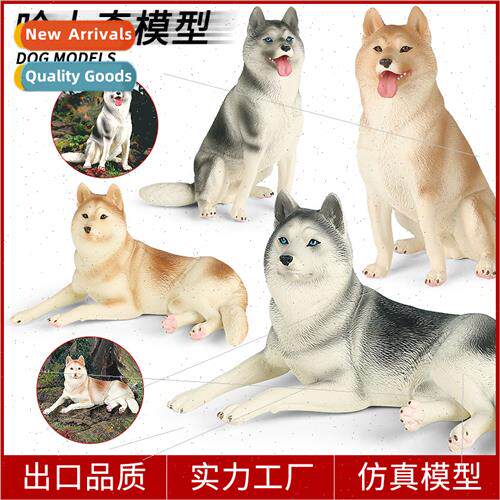 Erha model children toys solid pet animal dog husky Samoyed