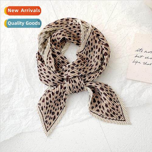 Korea  new spring fall leopard long stripes pressure crepe s