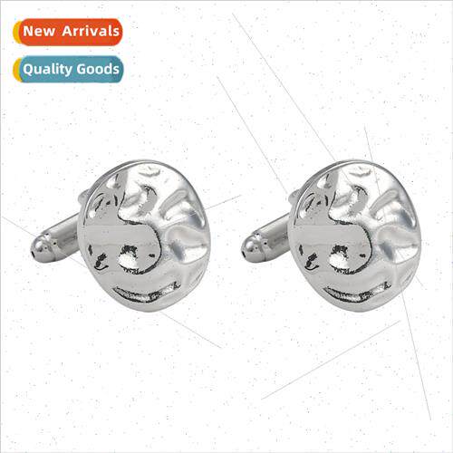 New Glossy Waterwave Round Cufflinks Men Oval Stripe Men Shi