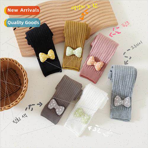 Girls bottoming pants spring childrens leggings polka dot bo