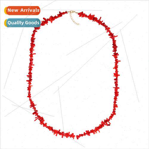 New mple Bohemian Crushed Stone Necklace Vintage Handmade Hi