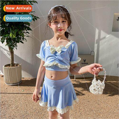 Childrens swimsu 2023 new girls spl two-piece Korean cute ru