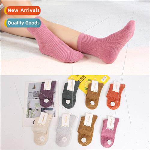 Autumn winter  mid-calf women socks double needle vertical s