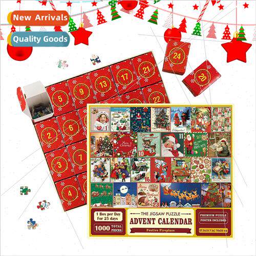 LKX New Christmas Advent Calendar Puzzle 1000pcs Christmas C