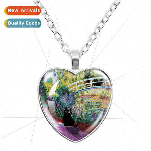 Cute Kten Cat Heart Pendant Necklace Animal Shape Art Photo