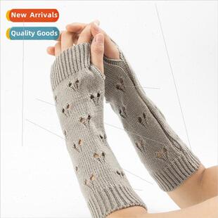 winter jacquar knted arm warmer warm love wool new fall