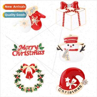 brooch boots pins gift snow lapel gloves bells Christmas hat