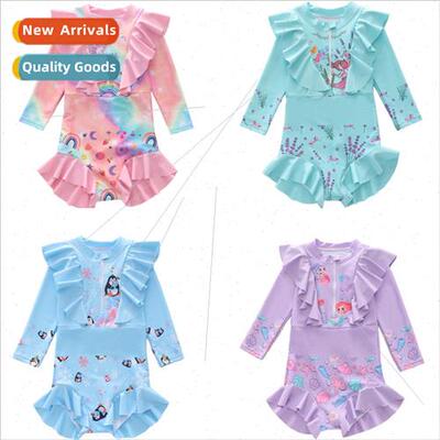 Children swimsu female girls onePCS swimsu new small middle