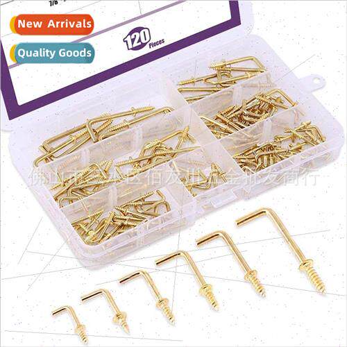 120pcs box copper-plated 7 hooks self-tapping screws right-a