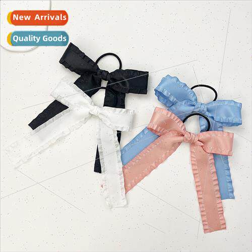 Ballet wave bow ribbon hair rope cute girls Japan double pon