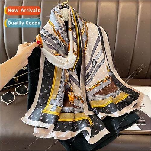 Spring Autumn new chain fashion simulation silk scarf female