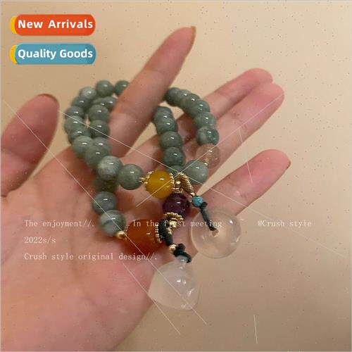Peace button jade bracelet female summer ins niche premium s