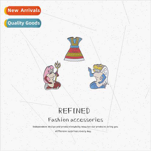brooch creative angels devils dress set brooch student shirt