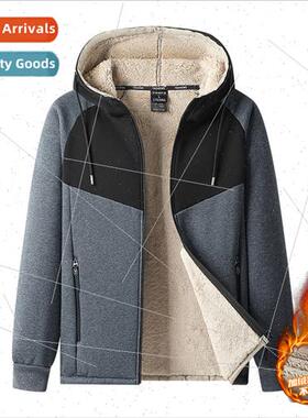 Padded thickened jacket men lambswool cardigan sweater youth