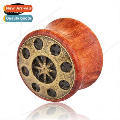 Excellent retro alloy casting flying saucer wooden ear expan