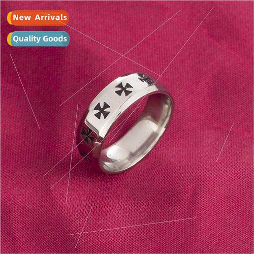 New drip oil tanium couple ring black clover simple stainles