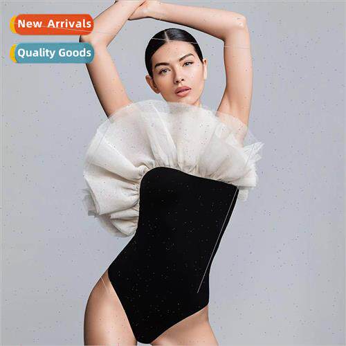 2023 Europe new one-piece swimsu women mesh three-dimensiona
